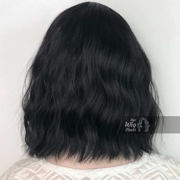 Natural Black Wavy Wig with Bangs | Mathilda - Picture 6 of 7